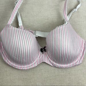Victoria Secret Stripe Black and Pink Demi Bra 36D
